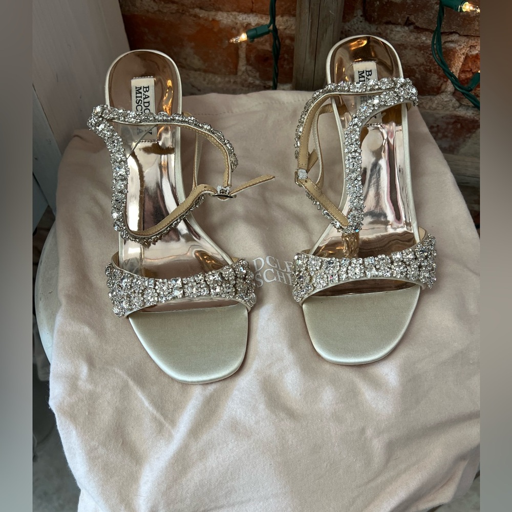 Badgley Mischka Glittering Silver Heels